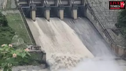 पंडोह डेम के तीन गेटों से व्यास नदी में छोड़ा जा रहा 14,000 क्यूसेक पानी