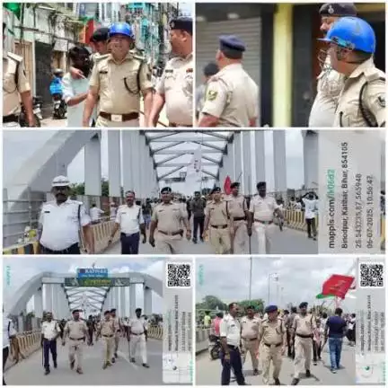 मुहर्रम के अवसर पर निकलने वाले ताजिया जूलूसों को शांतिपूर्ण माहौल में पहलाम कराने हेतु कटिहार पुलिस सक्रियता के साथ तैनात है।

इस क्रम में पुलिस उपाधीक्षक, यातायात, कटिहार के नेतृत्व में जुलूस के साथ मौजूद कटिहार पुलिस।