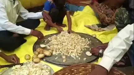 चोपडा: आडगाव येथून जवळच सातपुड्याच्या कुशीतील आई मनुदेवी मंदिरात आषाढी एकादशीनिमित्त दुकानदारांकडून भाविकांना प्रसादाचे वितरण