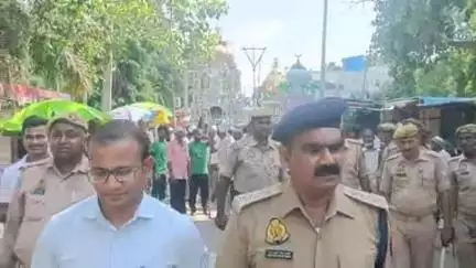 पट्टी: पट्टी इलाके में कड़ी सुरक्षा के बीच दफन होने के लिए निकले ताजिए