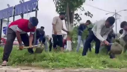 अमरावती: डॉ.बाबासाहेब आंबेडकर चौक या ठिकाणी मोठं मोठे गवत काढनू भीम ब्रिगेड संघटनाच्या वतीने मनपा यांचे लक्ष केंद्रित करुन दिले