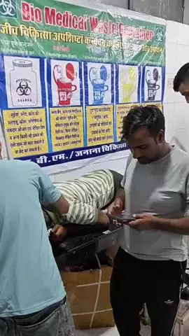 नदबई: गांव गांगरौली के पास तेज रफ्तार बाइक सवार अज्ञात युवकों ने गोवर्धन पदयात्री को मारी टक्कर