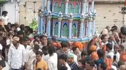 चित्तौड़गढ़: मुहर्रम पर्व को लेकर सदर बाजार में आयोजन, बड़ी संख्या में मुस्लिम समुदाय के लोग रहे मौजूद