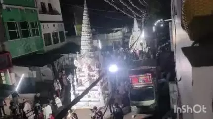 चेनारी: कड़ी सुरक्षा व्यवस्था के बीच निकला ताजिया जुलूस