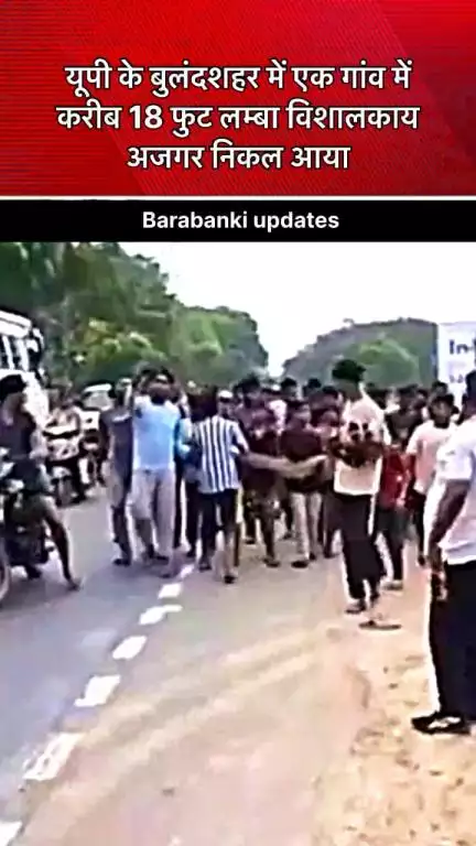 यूपी के #बुलंदशहर में एक गांव में करीब 18 फुट लम्बा विशालकाय अजगर निकल आया

गांव के छोटे छोटे बच्चे हाथ से पकड़कर हंसते हुए, रील-वीडियो बनाते हुए जंगल मे छोड़ आये