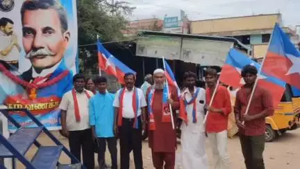 வேடசந்தூர்: அம்பேத்கர் சிலை முன்பாக விசிக-வின் சார்பில் ரெட்டைமலை சீனிவாசனின் 166 ஆவது பிறந்தநாள்