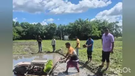 আলিপুরদুয়ার ১: যন্ত্র দিয়ে কৃষকদের ধান চাষের প্রশিক্ষণ দিতে পাঁচকোলগুড়িতে চালু হলো খামার বিদ্যালয়,উপস্থিত SDA,ADA