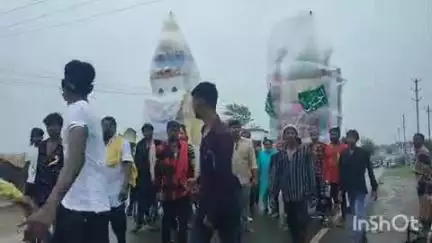 हरसूद: मुहर्रम पर्व पर निकले ताजियों के जुलूस का छनेरा में तीन स्थानों पर किया गया जोरदार स्वागत