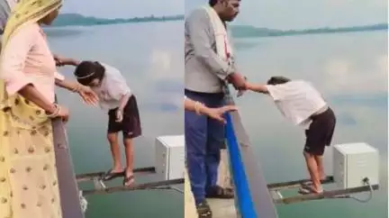 राजस्थान के भरतपुर में रील बनाने के लिए पिता ने बेटी की खतरे में डाली जान, बांध के एंगल पर किया खड़ा; वीडियो आया सामने Source: @g.s.sharmapatrakar
