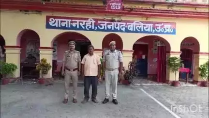 बलिया: नरही पुलिस ने बैरिया तिराहा से दुष्कर्म और हत्या के आरोपी को किया गिरफ्तार
