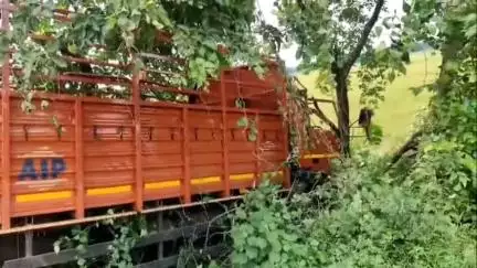 নারায়ণগড়: বড়ামারা এলাকায় জাতীয় সড়কে দুর্ঘটনার কবলে পড়লো একটি লরি, আহত চালক