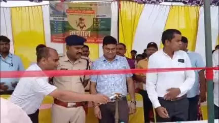 चेवाड़ा: चेवाड़ा के आजाद मैदान में खेल प्रतिभा खोज योजना के तहत मशाल कार्यक्रम का आयोजन