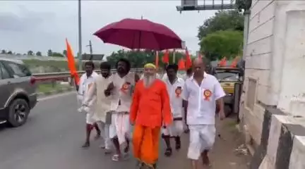 హిందూ ధర్మ పరిరక్షణకు పాదయాత్ర:  రావులపాలెం లో శ్రీసాయిదత్త నాగానంద సరస్వతీ మహరాజ్