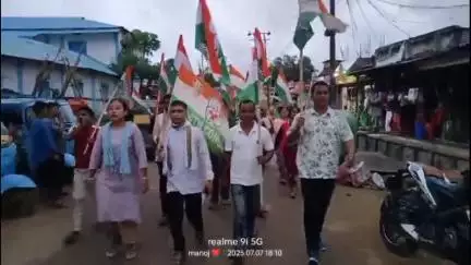 গণ্ডাছড়া: বিধায়ক গোপাল চন্দ্র রায়ের উপর হামলার প্রতিবাদে রাইমাভ্যালিতে কংগ্রেসের বিক্ষোভ মিছিল ও পথসভা
