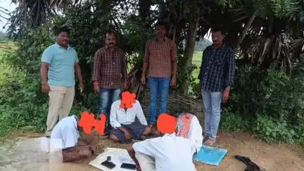 మన్యంవారిపాలెం శివారులో పేకాట ఆడుతున్న నలుగురు అరెస్ట్, రూ.5150/- నగదు స్వాధీనం