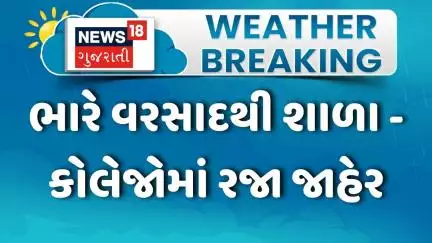 Navsari Heavy Rain: ભારે વરસાદથી શાળા-કોલેજોમાં રજા જાહેર | School Holiday | News18 Gujarati