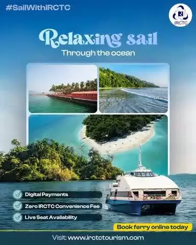 From booking to sailing, everything becomes seamless with the IRCTC ferry booking portal. 

Now explore the stunning Andaman Islands aboard fully air-conditioned ferries.