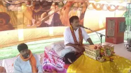 पोरसा: जोटई पंचमुखी हनुमान मंदिर में आयोजित श्री राम कथा में आज श्री राम ने असुरों को मारने के लिए अवतार लिया