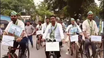 जदयू ने मतदाता जागरूकता अभियान के तहत निकाली साइकिल रैली..