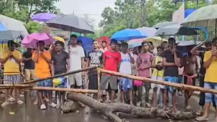 বসিরহাট ১: বসিরহাটের শশীনা এলাকায় জমির রয়েছে জল নিকাশি ব্যবস্থার দাবিতে রাস্তা অবরোধ করে বিক্ষোভ