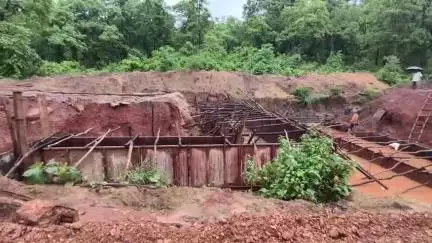 नारायणपुर: नारायणपुर मरोड़ा मार्ग पर जंगल काटकर कच्ची लकड़ियों से की जा रही है पुल की ढलाई, PWD ठेकेदार की लापरवाही हुई उजागर