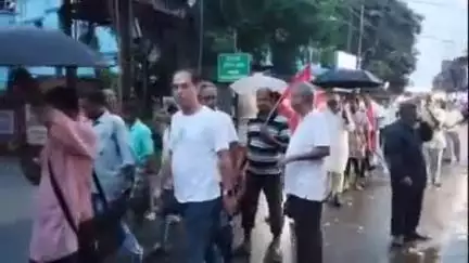 হাড়োয়া: সারা ভারত ধর্মঘটের সমর্থনে হাড়োয়া এলাকায় পদযাত্রা ও পথসভা CPI M)-র