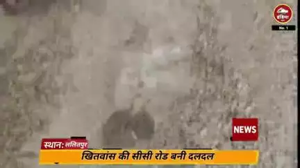 ललितपुर जिले के खितवास गांव में दलदल बनी सड़क