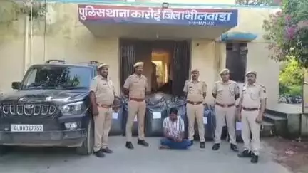 सहाड़ा: स्कॉर्पियो में तस्करी कर ले जाया जा रहा 69 लाख का 465 KG डोडा-चूरा, 70 हजार रुपये की नकदी जब्त, एक गिरफ्तार, दूसरा फरार
