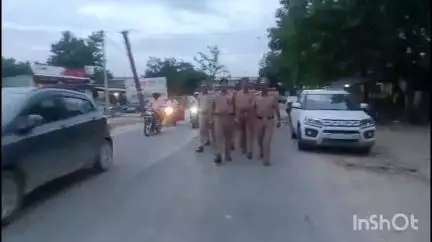 भानपुर: कांवड़ यात्रा के रूट का क्षेत्राधिकारी सदर ने पुलिस बल के साथ वाल्टरगंज क्षेत्र में होने वाले डायवर्जन का लिया जायजा