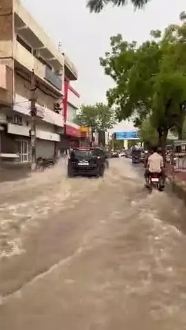 श्रीगंगानगर में लगातार बारिश से बिगड़ रहे हालात, कई इलाकों में बाढ़ की स्थिति