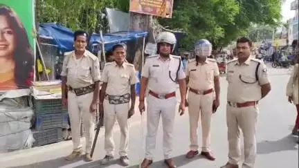 मोतिहारी: जिला भर में महागठबंधन के चक्का जाम को लेकर चिन्हित जगहों पर की गई पुलिस पदाधिकारियों और बलों की तैनाती