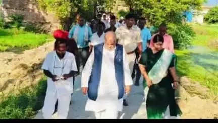 राजगीर: ननसुत बिगहा में ग्रामीण विकास मंत्री ने 9.26 लाख की लागत से बनी पीसीसी सड़क का किया उद्घाटन