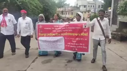 शिरपूर: शेतकरी,आदिवासी व कामगार संघटनांचा आमोदेपासून शहरातील प्रांत कार्यालयावर धडकला भव्य मोर्चा