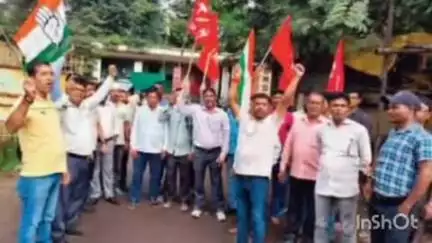 मांडू: विभिन्न श्रमिक संगठनों के चक्का जाम का कुजू क्षेत्र में दिखा व्यापक असर