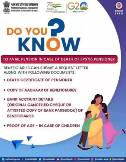 Documents required to avail pension in case of death of EPS 95 pensioner… 

#EPFO #SocialSecurity #EPS #PF #AmritMahotsa