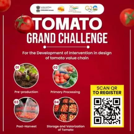 Tomato Grand Challenge Hackathon to generate innovative ideas to enhance #tomato value chain and ensure its availability at affordable prices.

#Grandtomatochallenge #tomatohackathon #tomatoinnovation