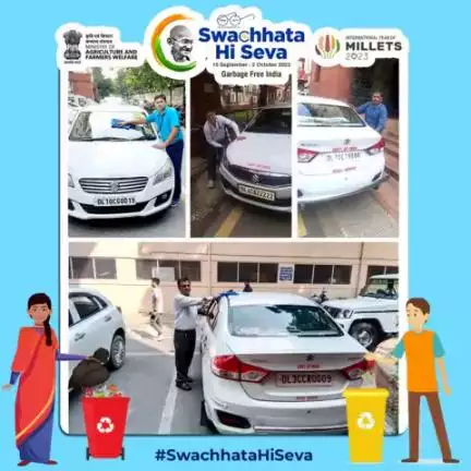 Deep cleaning of ‘Bharat Sarkar vehicles’ were carrird out in Krishi Bhawan New Delhi for the #SwachhataHiSeva Campaign.
#GarbageFreeIndia #SwachhataBhiSwasthyaBhi