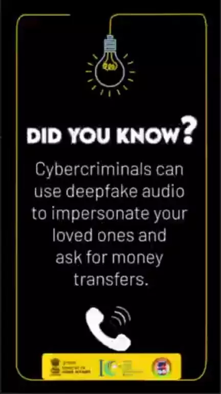 #DidyouKnow? 
Cybercriminals can use deepfake audio to impersonate your loved ones & ask for money transfers.