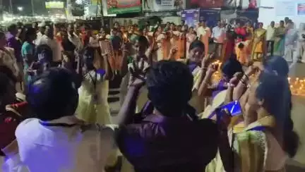 SVEEP Awareness Programme with Candles a Godavarikhani,  Gandhi chowk, Peddapally Dist