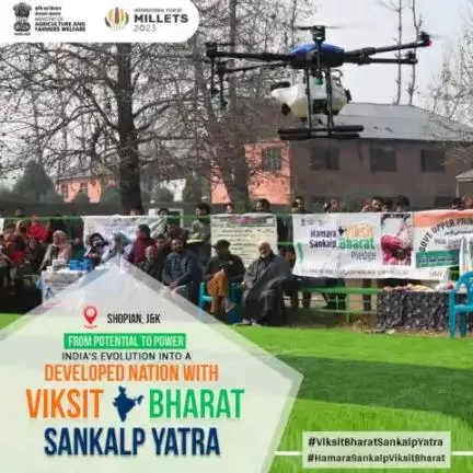 Embarking on a journey to fulfil the vision of reaching the unreached and imparting them with information about flagship schemes of govt. with #VBSY. Knowledge about drone tech and its use in various activities of agriculture were imparted.