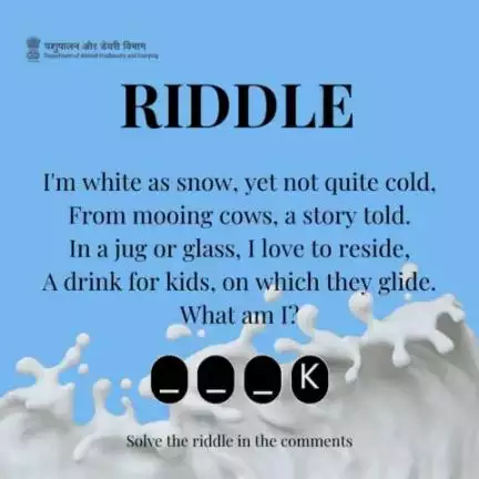 What drink, as white as snow, brings joy to children without chilling them? 
#quiz