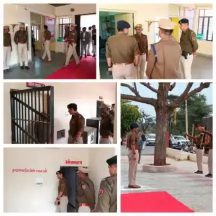 श्री जय यादव #IPS पुलिस अधीक्षक चूरू द्वारा पुलिस थाना रतनगढ़ का किया गया निरीक्षण।